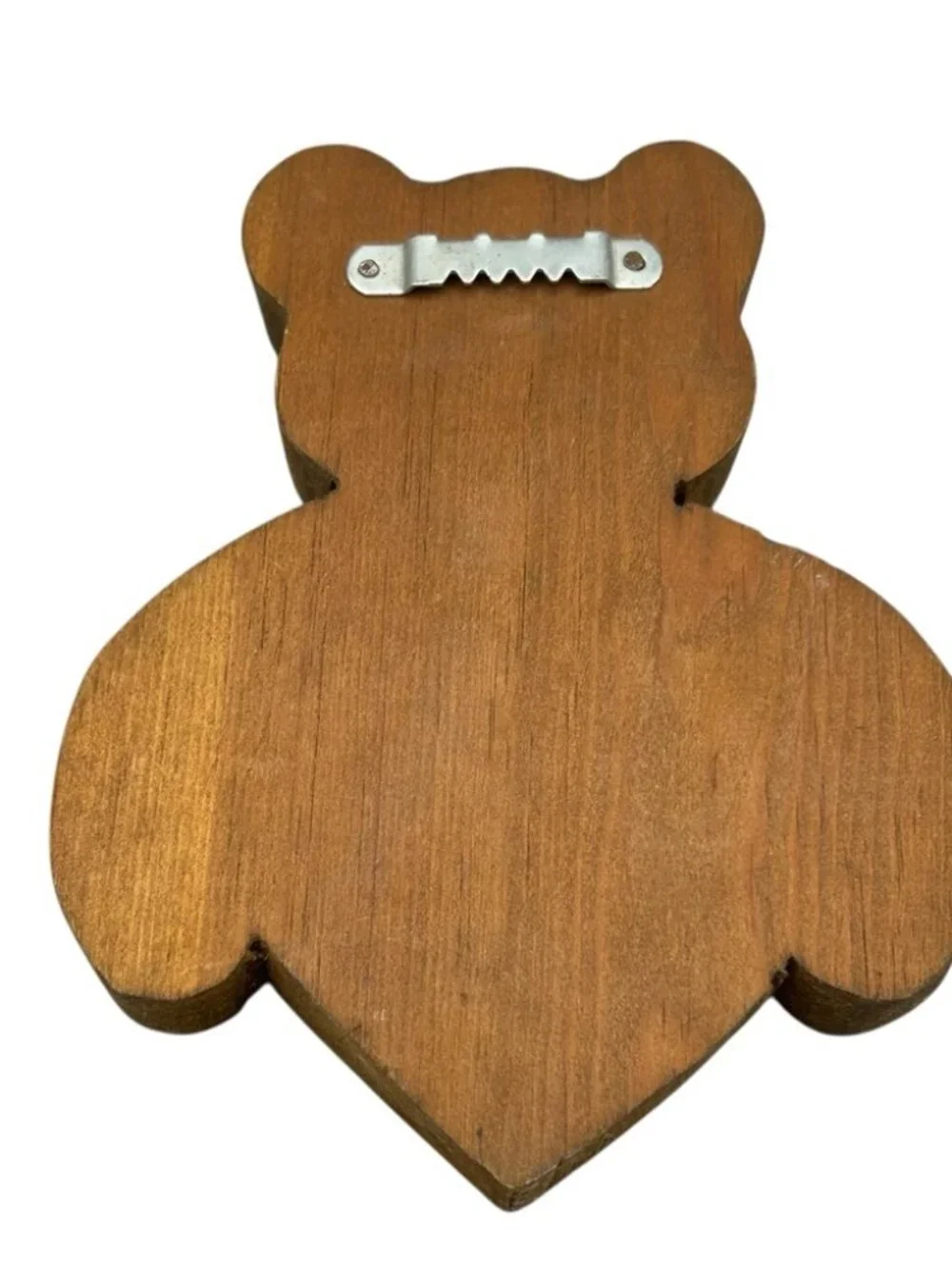 Vintage Wooden Teddy Bear Heart Wall Hanging Folk Art